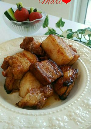 簡単オーブン豚バラブロックのスタミナ焼き-レシピのメイン写真