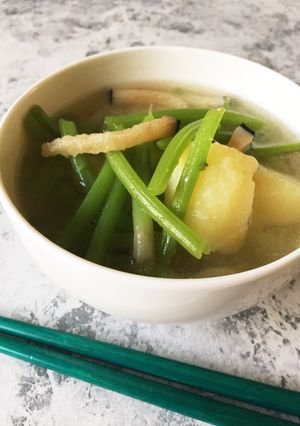 山菜みずの味噌汁♪もぎりみず汁♪-レシピのメイン写真