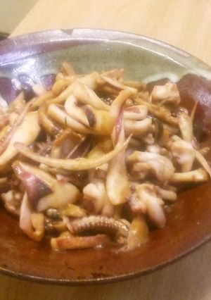 イカとキノコの肝炒め-レシピのメイン写真
