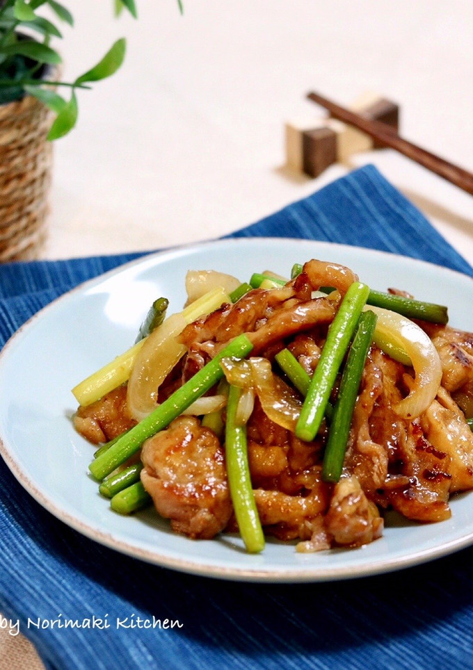 豚肉とにんにくの芽のオイスター炒め-レシピのメイン写真