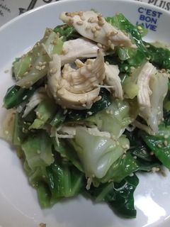 キャベツと鶏ささみの胡麻油香るサッと炒め-レシピのメイン写真