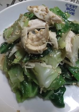 キャベツと鶏ささみの胡麻油香るサッと炒め-レシピのメイン写真