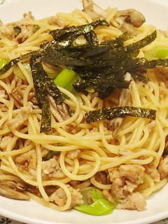 麺つゆで!鶏ひき肉と舞茸の和風パスタ-レシピのメイン写真