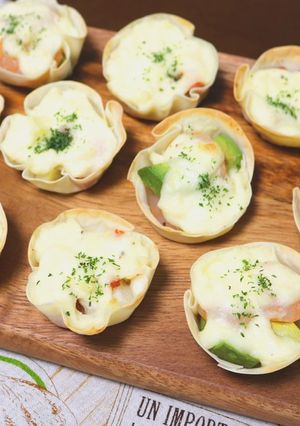 【簡単】余った餃子の皮でカップグラタン-レシピのメイン写真