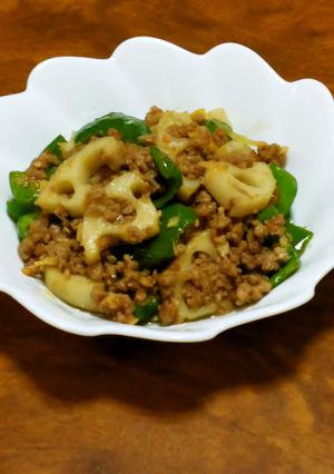 ちゃちゃっと☆ひき肉とレンコンの味噌炒め-レシピのメイン写真