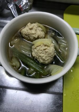 簡単チタタプ(鶏ミンチ)スープ-レシピのメイン写真