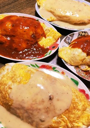 ミートorカルボナーラ オムライス 簡単-レシピのメイン写真