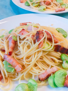 そら豆とベーコンのペペロンチーノ-レシピのメイン写真