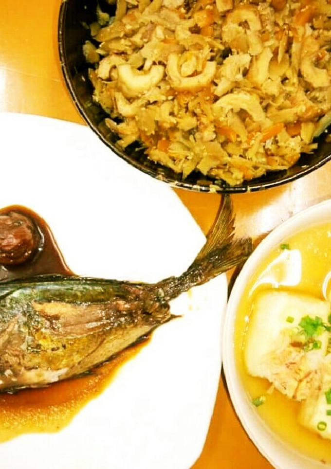 きんぴら牛蒡＆鯵の梅干し煮&揚げだし豆腐-レシピのメイン写真