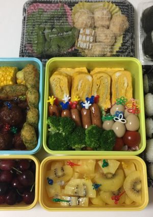2018子供4人大人2人運動会お弁当-レシピのメイン写真
