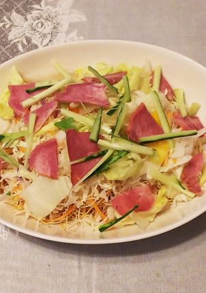 満腹感◎でもヘルシーパリパリ麺のサラダ♪-レシピのメイン写真