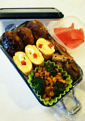 お弁当(5/26)甘酢あんかけハンバーグ-レシピのメイン写真