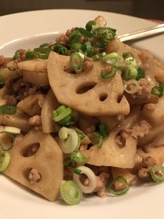 レンコンとミンチのカレー炒め-レシピのメイン写真