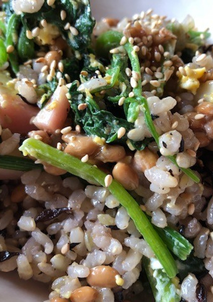 納豆とほうれん草の卵まぜご飯-レシピのメイン写真