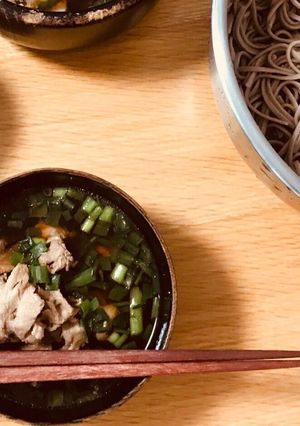 豚肉入りあったかいつゆで食べるつけ蕎麦-レシピのメイン写真