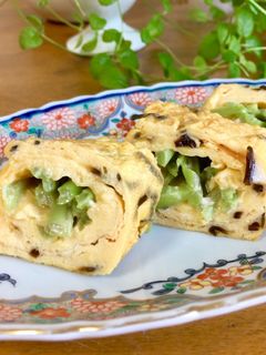 塩昆布とインゲンで卵焼き-レシピのメイン写真
