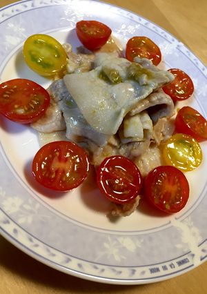 バラ肉とミニトマトのゆずこしょう風味-レシピのメイン写真