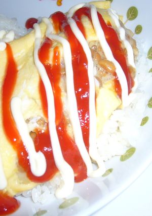納豆オムレツライス-レシピのメイン写真
