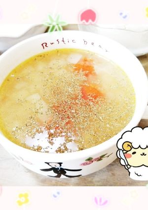 マクロビ☆にんにくたっぷりコロコロスープ-レシピのメイン写真