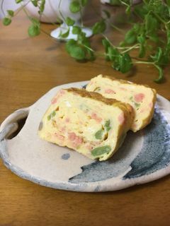 鮭フレークとインゲンの卵焼き-レシピのメイン写真