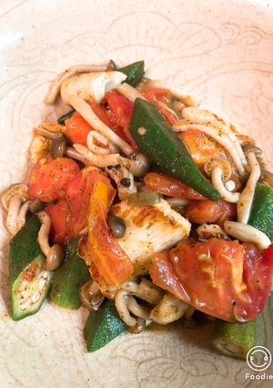 鶏と夏野菜の塩麹炒め〜葉わさびジェノベ♪-レシピのメイン写真