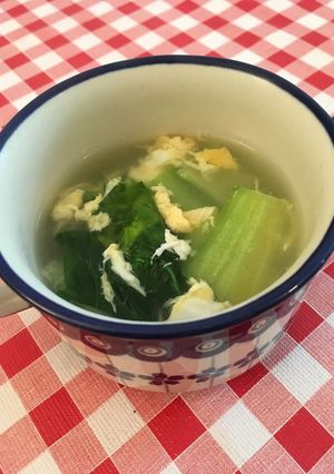 速攻一品!チンゲン菜のスープ-レシピのメイン写真