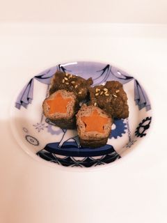 ❁人参の肉巻き♡おほしさまver❁-レシピのメイン写真
