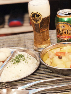 KALDIで簡単 男飯グリーンカレー-レシピのメイン写真