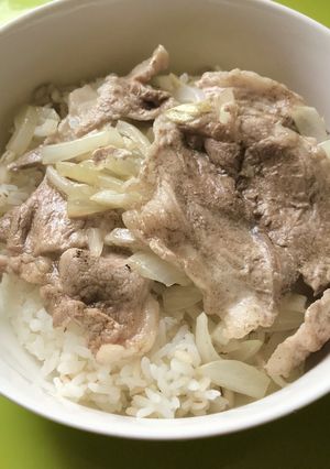 男の簡単5分 さっぱり 豚レモン丼-レシピのメイン写真