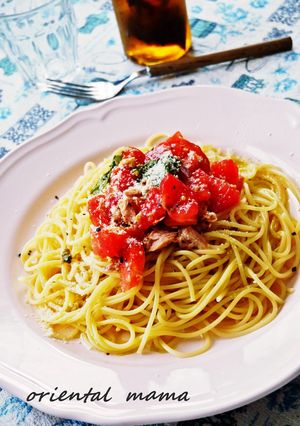 手間なしな完熟トマトの冷製パスタ-レシピのメイン写真