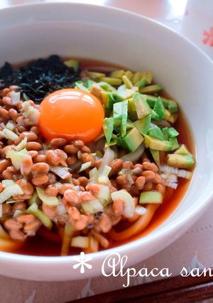 冷やしアボカド納豆うどん♡-レシピのメイン写真