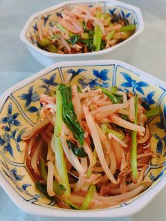 ご飯がすすむ!もやしと小松菜の中華炒め-レシピのメイン写真