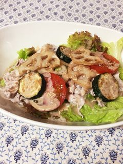 冷しゃぶ&野菜たっぷり♪冷やしうどん-レシピのメイン写真