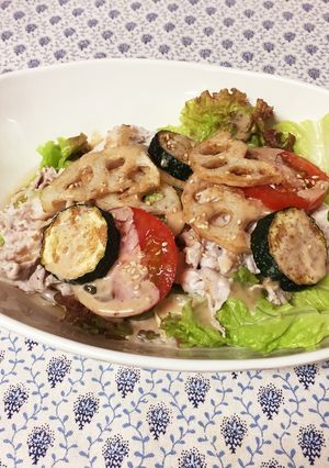 冷しゃぶ＆野菜たっぷり♪冷やしうどん-レシピのメイン写真