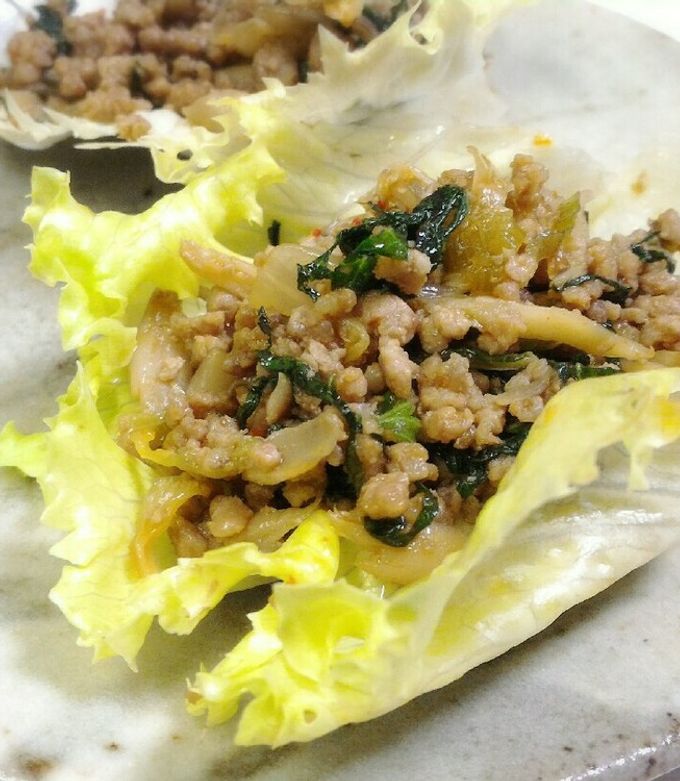 大葉そぼろで香り旨み♪ひき肉のレタス包み by mot'z☆Lab