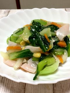 簡単!八宝菜風・ちんげん菜にんじん炒め-レシピのメイン写真