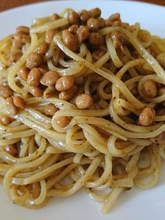 海苔の佃煮と納豆のウマウマパスタ-レシピのメイン写真