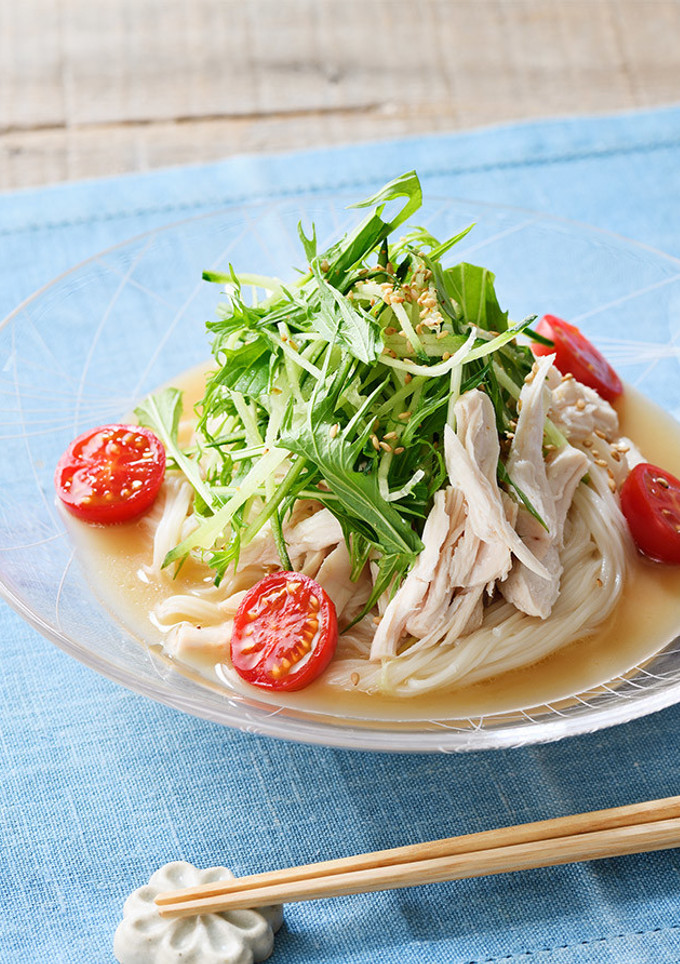 野菜たっぷり糀甘酒の冷やし白湯風そうめん-レシピのメイン写真
