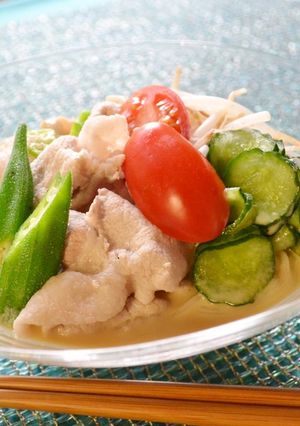 豚しゃぶ豆乳だれ素麺♪-レシピのメイン写真