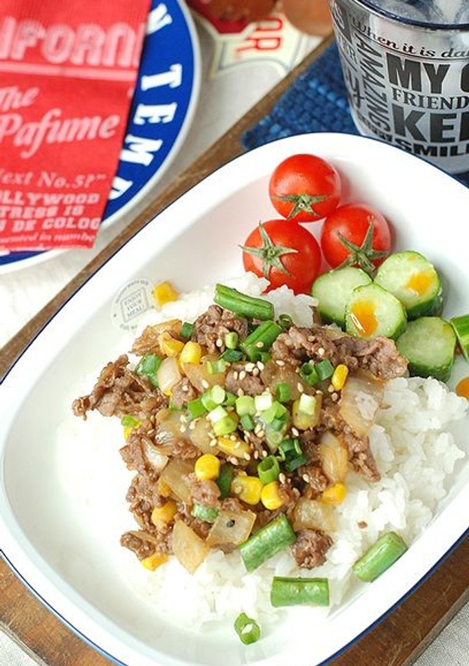 牛小間で簡単！焼き肉風そぼろ丼-レシピのメイン写真