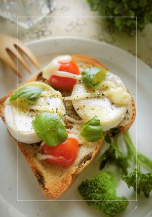 カマン×トマトｏｎレーズンパンのトースト-レシピのメイン写真