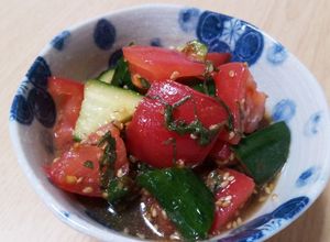 トマトと胡瓜で！大葉とにんにくのマリネ-レシピのメイン写真