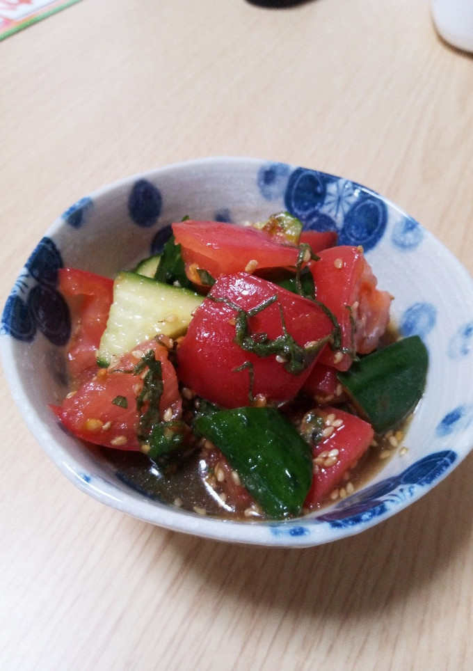 トマトと胡瓜で！大葉とにんにくのマリネ-レシピのメイン写真