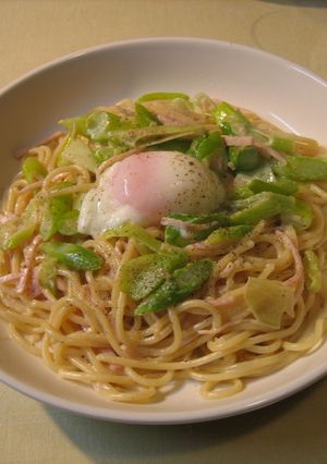 和風温玉味噌カルボナーラ-レシピのメイン写真