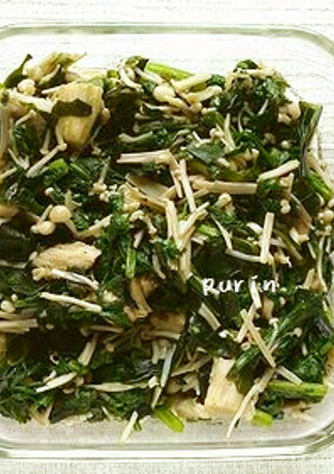 レンジで簡単！春菊とエノキ茸のナムル-レシピのメイン写真