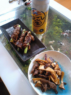 アスパラの牛肉巻きとニンニクエリンギ-レシピのメイン写真