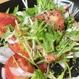 簡単早い水菜トマト新たまねぎサラダ
