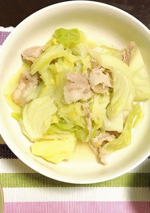 キャベツと豚バラの白だしさっと煮-レシピのメイン写真