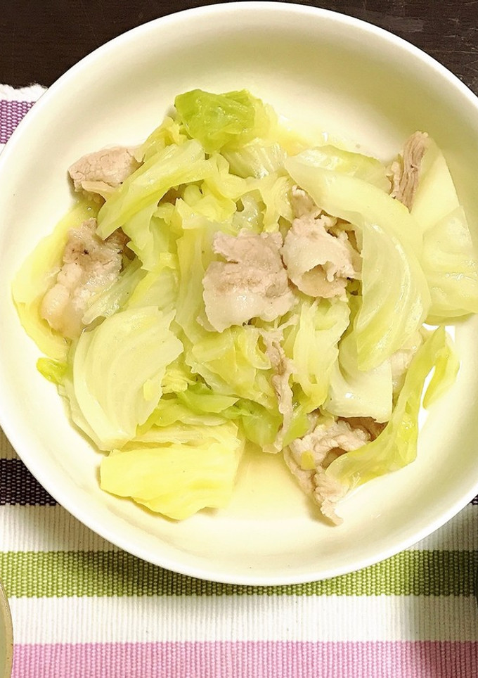 キャベツと豚バラの白だしさっと煮-レシピのメイン写真