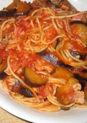 ナスとベーコンのトマトパスタ-レシピのメイン写真